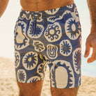 Skwosh Skwosh Sunburst Charcoal Everday Short Skwosh Sunny Boy Mens Swim Shorts - Charcoal Splash Swimwear Mens Clothing