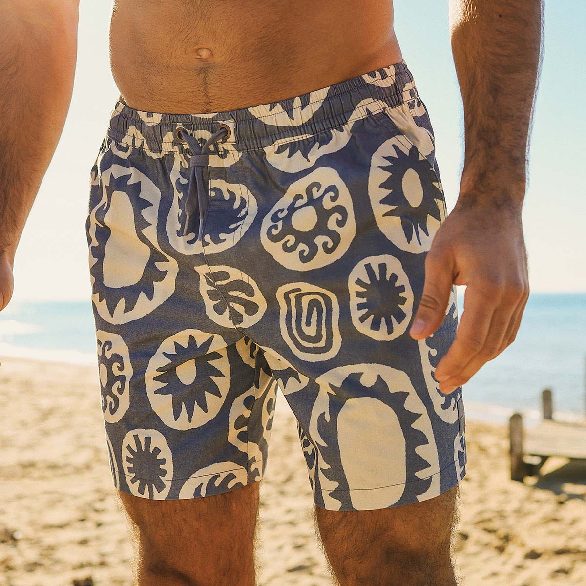 Skwosh Skwosh Sunburst Charcoal Everday Short Skwosh Sunny Boy Mens Swim Shorts - Charcoal Splash Swimwear Mens Clothing