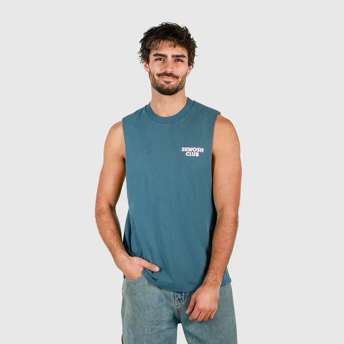Skwosh Skwosh Tool In The Shed Regular Tank - Navy Skwosh No Dramas Muscle Tank Splash Swimwear Shirts