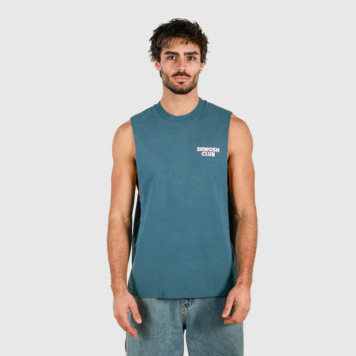 Skwosh Skwosh Tool In The Shed Regular Tank - Navy Skwosh No Dramas Muscle Tank Splash Swimwear Shirts