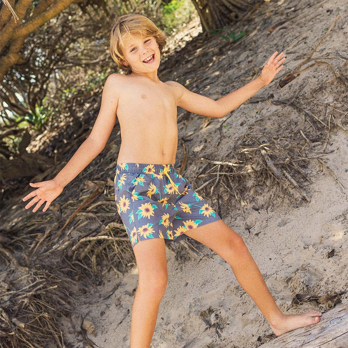 Skwosh Sunny Boy Boys Swim Shorts - Charcoal Sunny Boy Boys Swim Shorts - Charcoal Splash Swimwear kids
