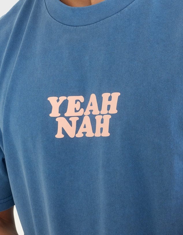Skwosh Yeah Nah Regular Tee - Blue Yeah Nah Regular Tee - Blue Splash Swimwear Mens Clothing