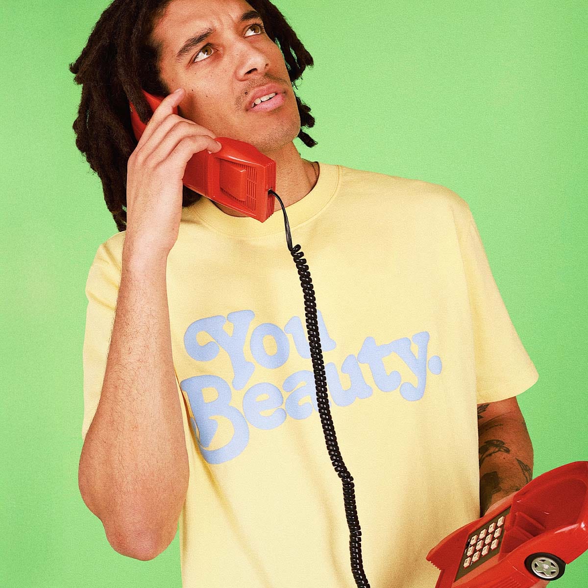 Skwosh You Beauty Regular Tee in Lemon You Beauty Regular Tee in Lemon Splash Swimwear Mens Clothing