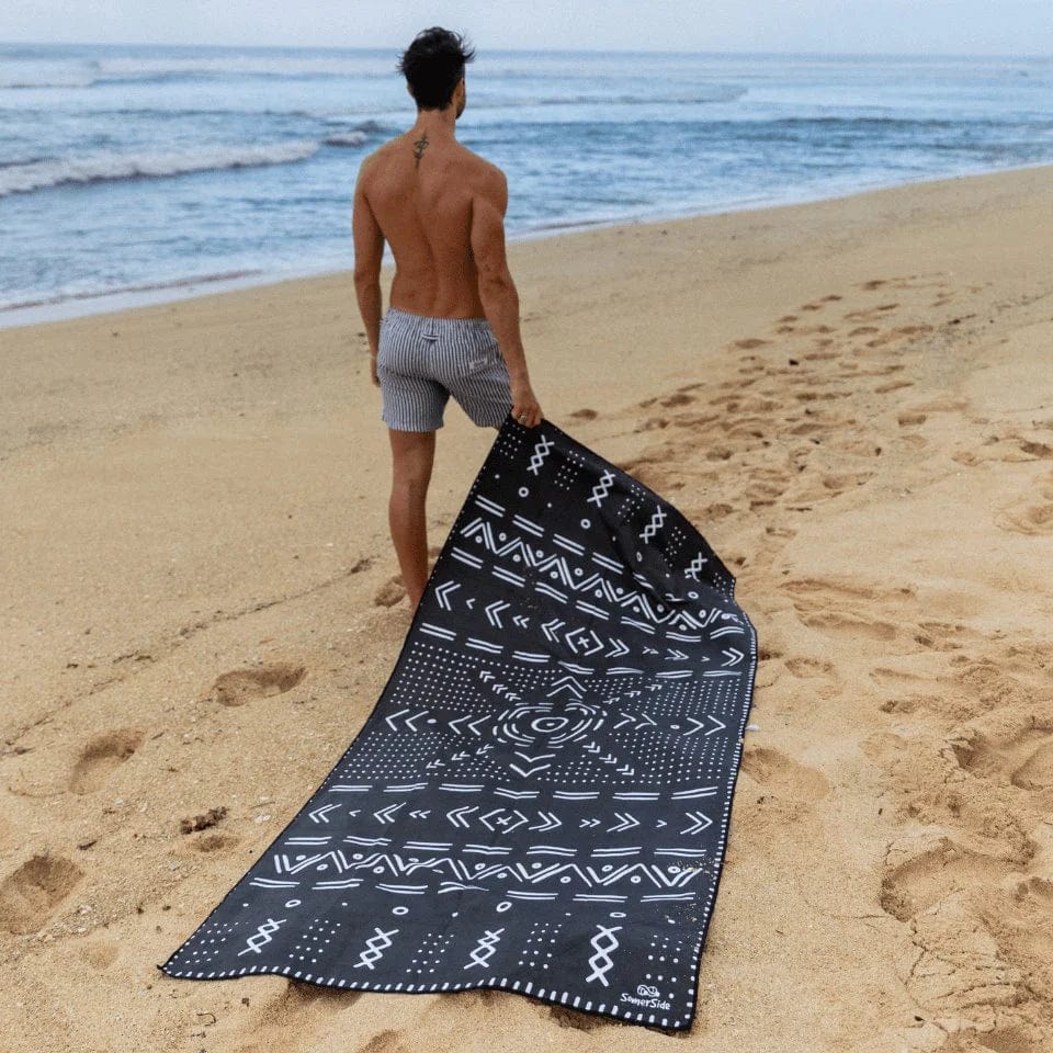 SomerSide Tall Tribal Black Towel TLTB200 Somerside Tall Tribal Black Towel Splash Swimwear Beach Towels 2000575001257