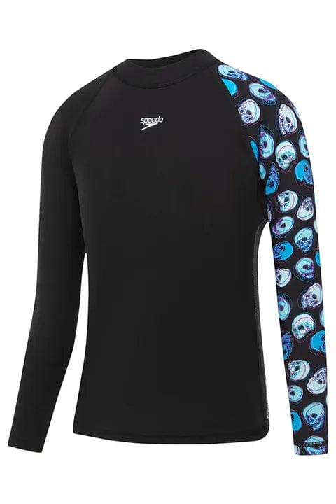 Speedo Boys Skull Digital Long Sleeve Suntop Splash Swimwear kids