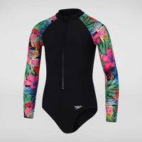 Speedo Girls Printed Long Sleeve Paddle Suit Splash Swimwear kids