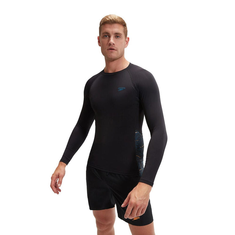 Speedo Mens Eco End+ Splice Rash Top Speedo Mens Eco End+ Splice Rash Top Splash Swimwear Mens