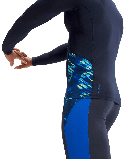 Speedo Mens Printed Long Sleeve Rash Top Speedo Mens Sport Logo 16 inch Watershort Splash Swimwear