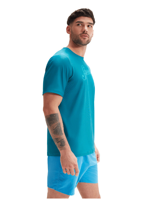 Speedo Mens Printed Short Sleeve Swim Tee