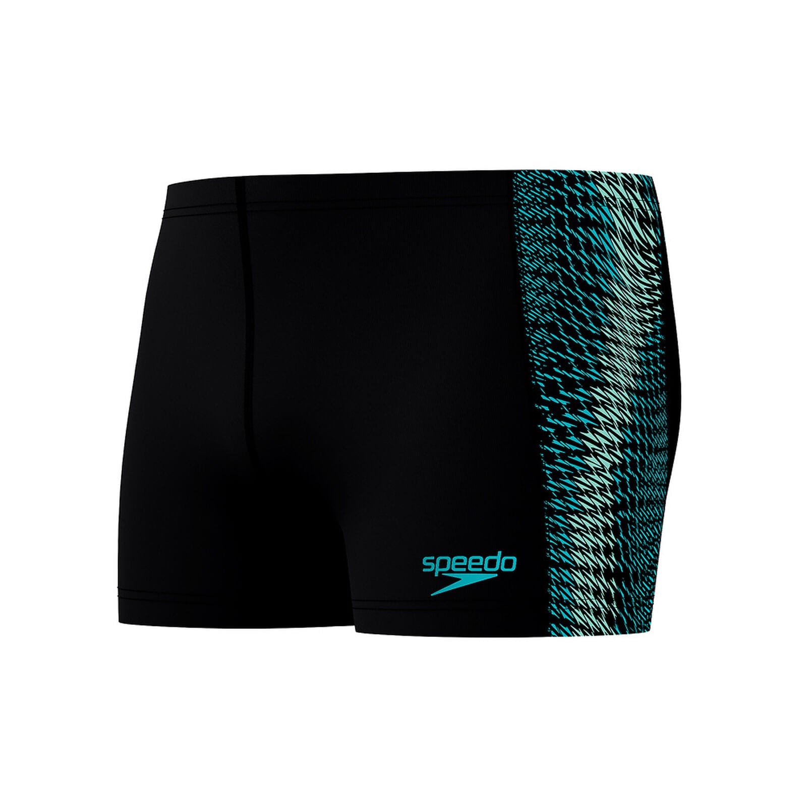 Speedo Speedo Mens Endurance+ Tech Panel Aquashort - Black/Turquoise Gem Speedo Mens Endurance+ Tech Panel Aquashort - Black/Turquoise Gem Splash Swimwear Mens