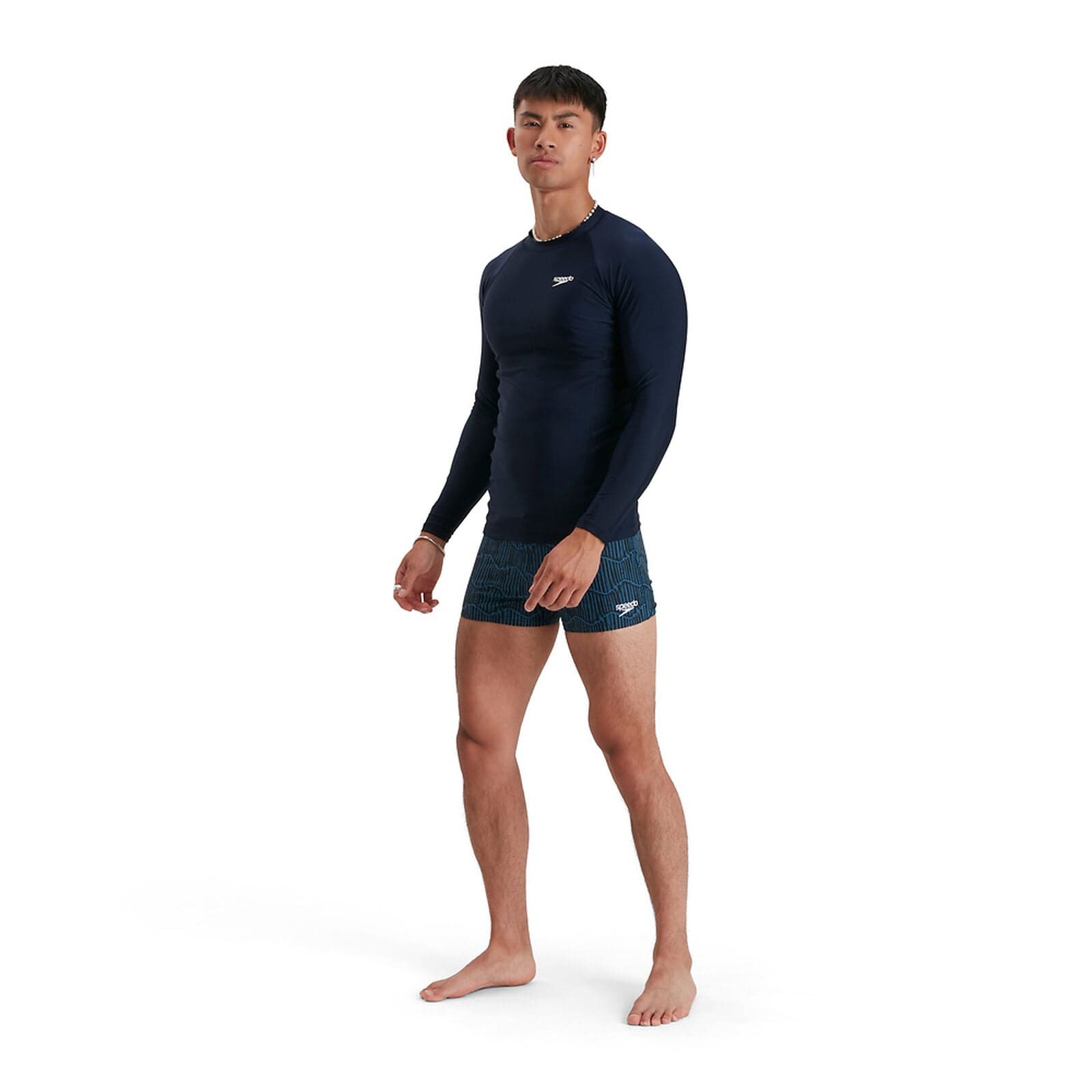 Speedo Speedo Mens Ls Rash Top - True Navy/White Speedo Mens Ls Rash Top - True Navy/White Splash Swimwear Mens
