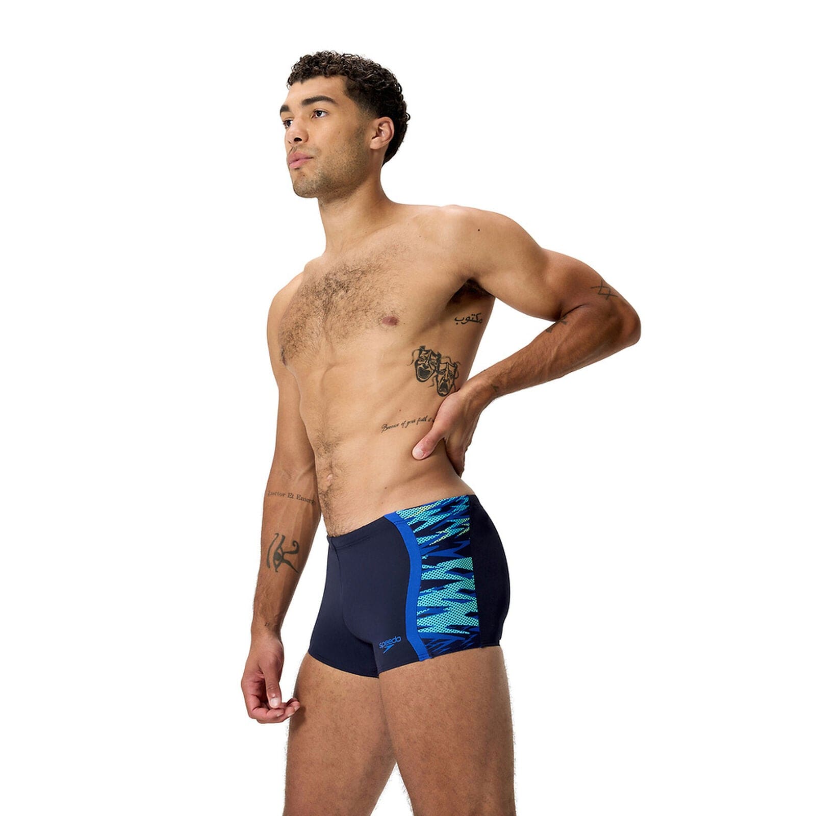 Speedo Speedo Mens Print Spliced Aquashort Speedo Mens Print Spliced Aquashort Splash Swimwear