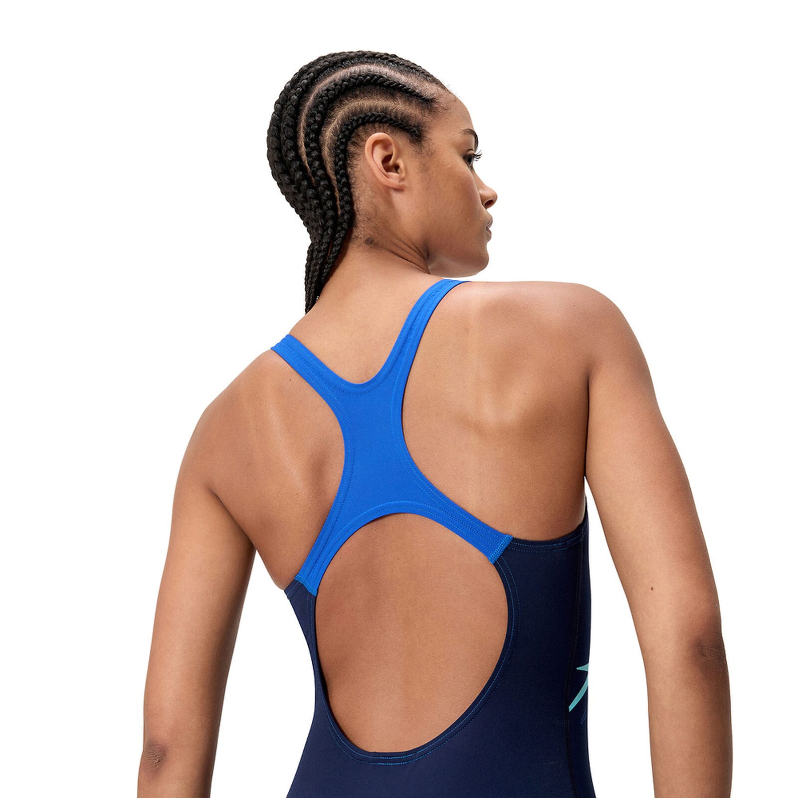 Speedo Speedo Womens Medley Logo One Piece - Navy/Blue Speedo Muscleback One Piece - Hyperboom/Navy/Orchid Splash Swimwear One Pieces