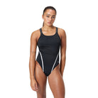 Speedo Speedo Womens Movement Back One Piece - Black/Silver Speedo Womens Movement Back One Piece - Black/Silver Splash Swimwear One Pieces