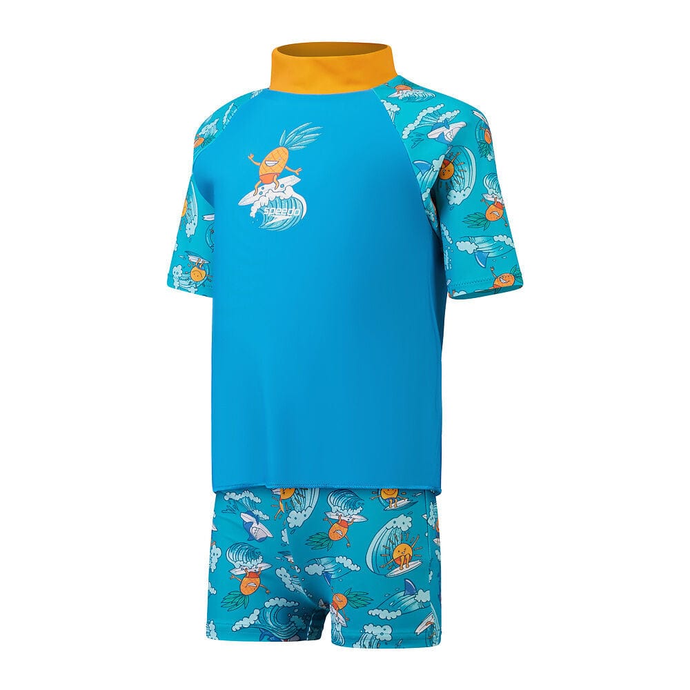 Speedo Toddler Boys Short Sleeve Printed Rash Top Set Splash Swimwear kids