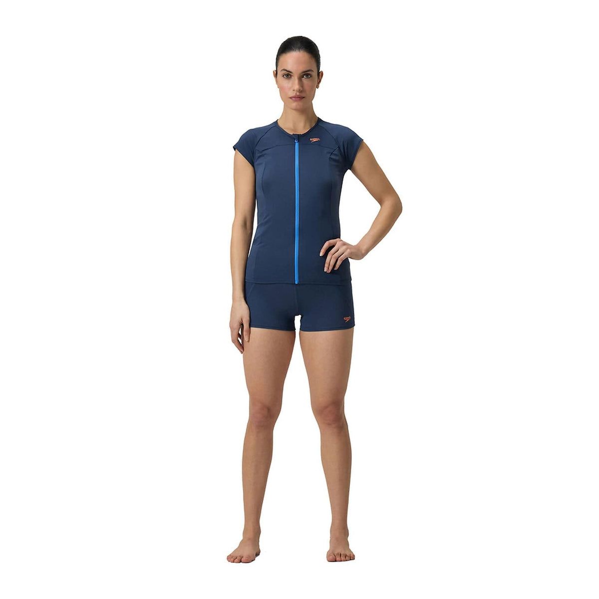 Speedo Womens Cap Sleeve Sun Top - Spruce Blue Speedo Womens Cap Sleeve Sun Top - Spruce Blue