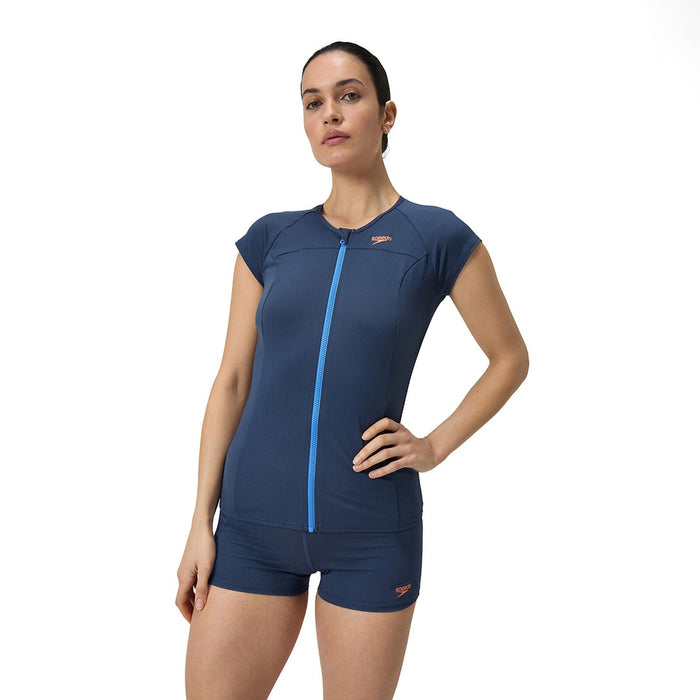 Speedo Womens Cap Sleeve Sun Top - Spruce Blue Speedo Womens Cap Sleeve Sun Top - Spruce Blue