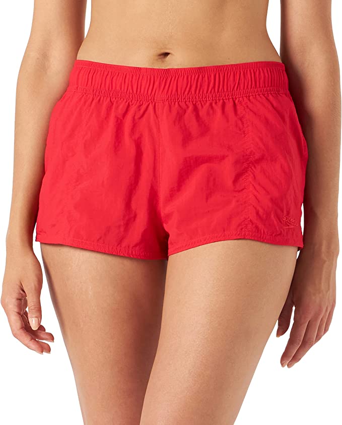 Speedo Womens Essentials Water Short* 8-125386446 Splash Swimwear Womens Shorts Red / XS-8 5053744521275