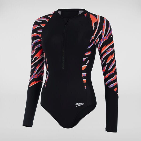 Speedo Womens Long Sleeve Paddle Suit Splash Swimwear One Pieces