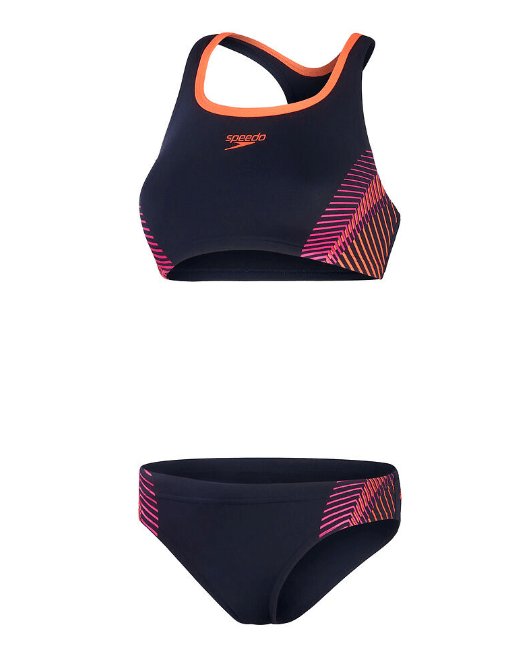 Speedo Womens Placement Two Piece Speedo Womens Placement Muscleback Splash Swimwear