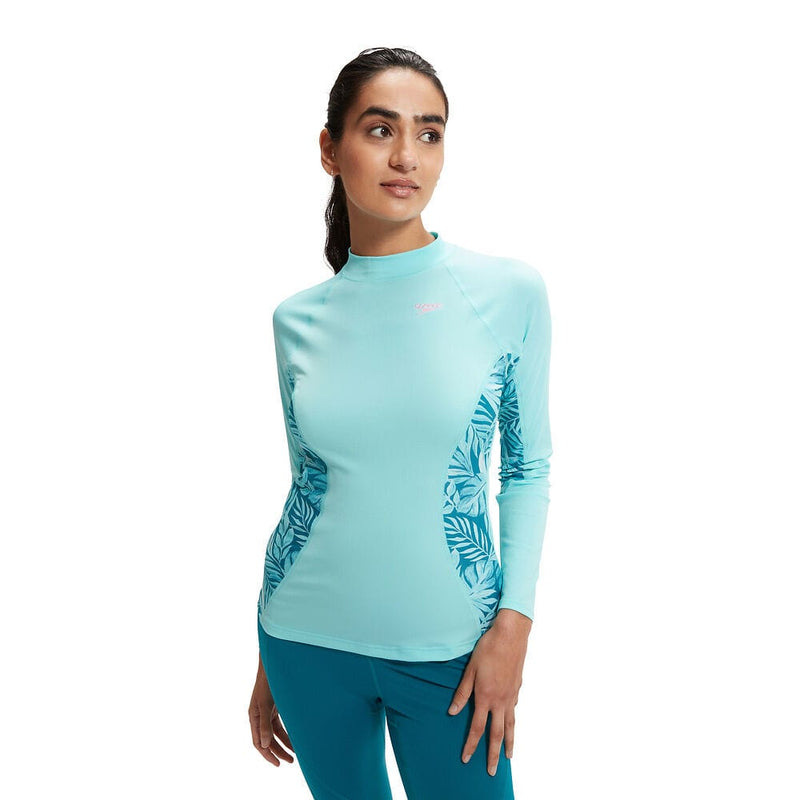 Speedo Womens Printed Long Sleeve Rash Top Speedo Womens Printed Long Sleeve Rash Top Splash Swimwear