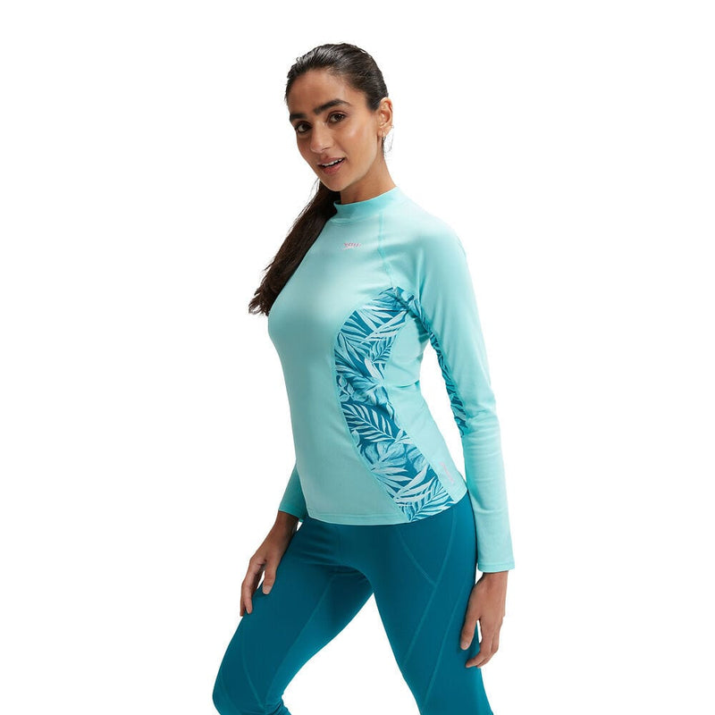 Speedo Womens Printed Long Sleeve Rash Top Speedo Womens Printed Long Sleeve Rash Top Splash Swimwear