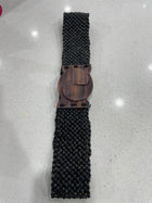 Splash Swimwear Braided Beaded Wooden Stretch Belt Splash Swimwear Belts Black 1000019595