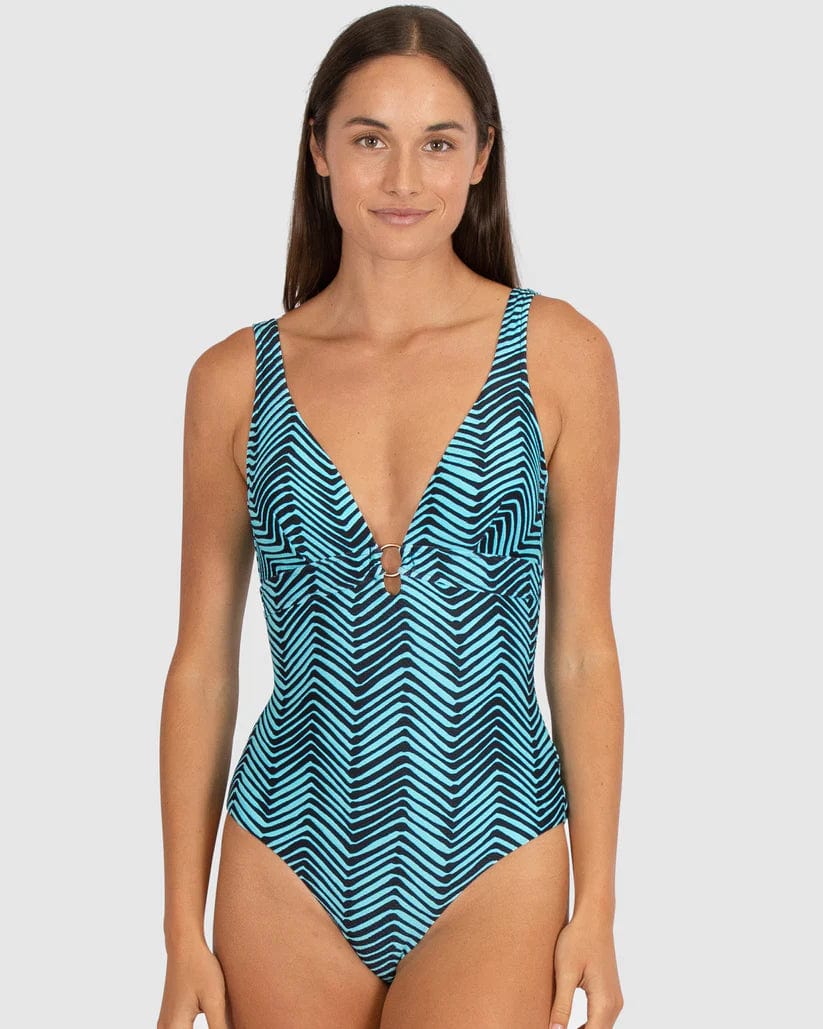 Splash Swimwear Tidal Wave Longline Ring Front Swimsuit M895TDW Baku Tidal Wave Longline Ring Front Swimsuit Splash Swimwear Seafoam / 8 1000017456