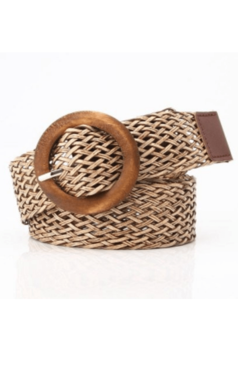 Splash Swimwear Woven Belt with Wooden Buckle Splash Swimwear Belts Tan 1000012528