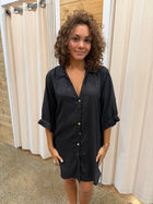 Style Box Lorraine Tie Side Shirt 03190087-1 Lorraine Tie Side Shirt Splash Swimwear Black / S/M 1000022738