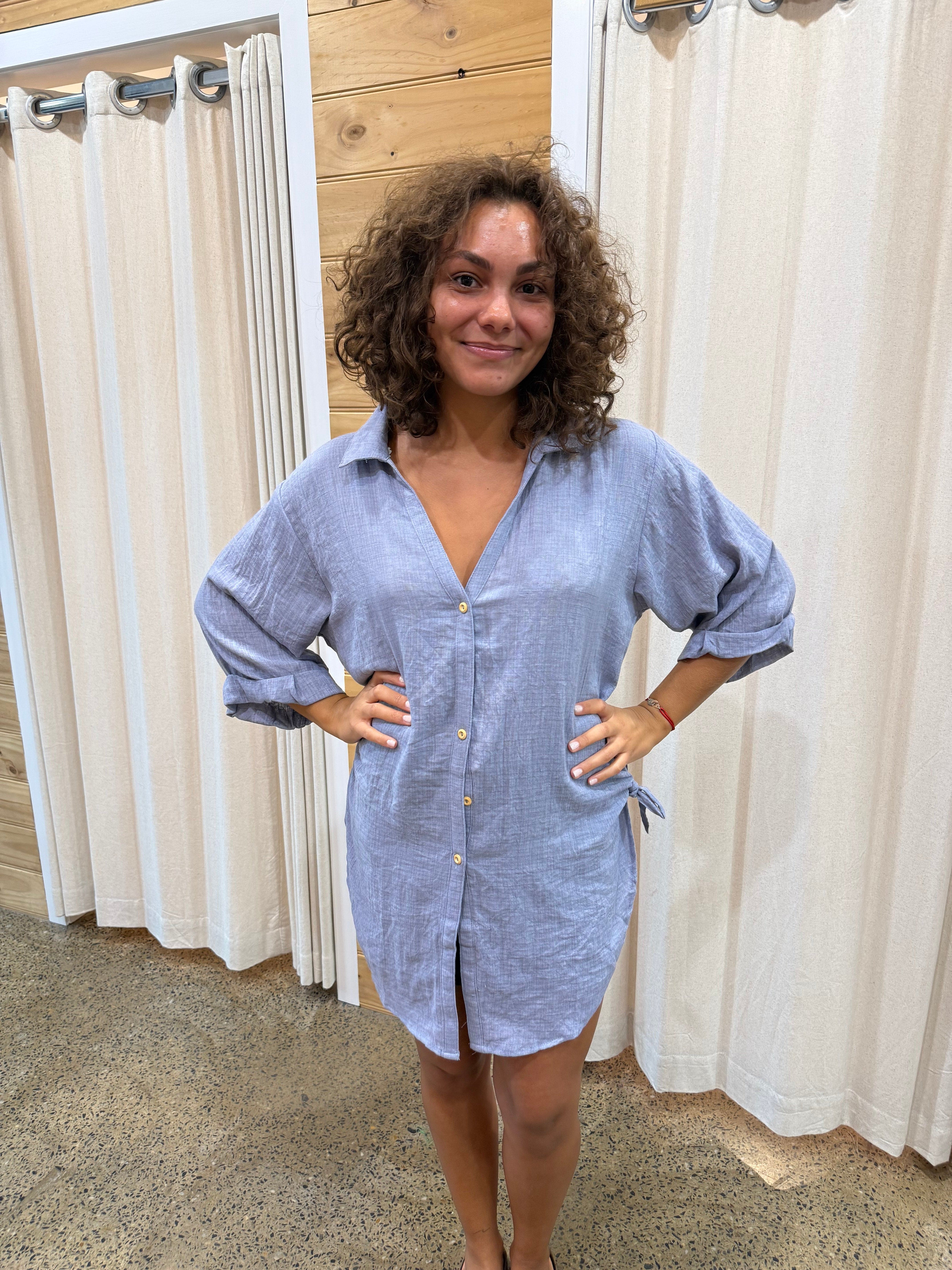 Style Box Lorraine Tie Side Shirt Lorraine Tie Side Shirt Splash Swimwear Light Blue / S/M 1000027686