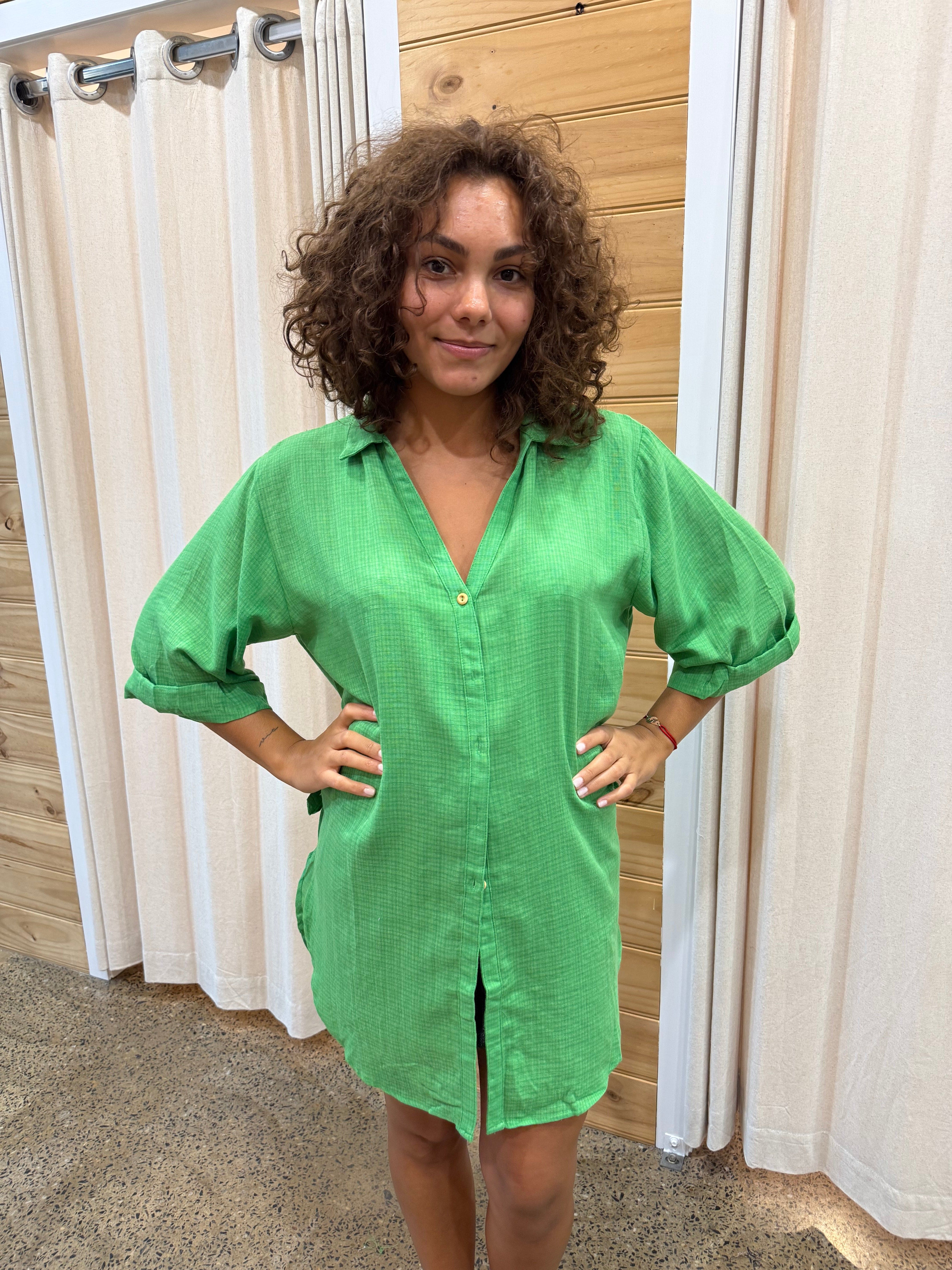 Style Box Lorraine Tie Side Shirt 03190087-1 Lorraine Tie Side Shirt Splash Swimwear Lime / S/M 1000022744