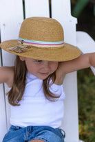 Sundaise Sundaise Harlow Panama Hat - Coloured Stripes SH805 Della Panama Flamingo Hat 3-6 Years Splash Swimwear Hats 9347418018472
