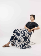 Sunny Girl Contrast Stitch Gold Detail Cotton Top - Navy Contrast Stitch Gold Detail Cotton Top - Navy Splash Swimwear