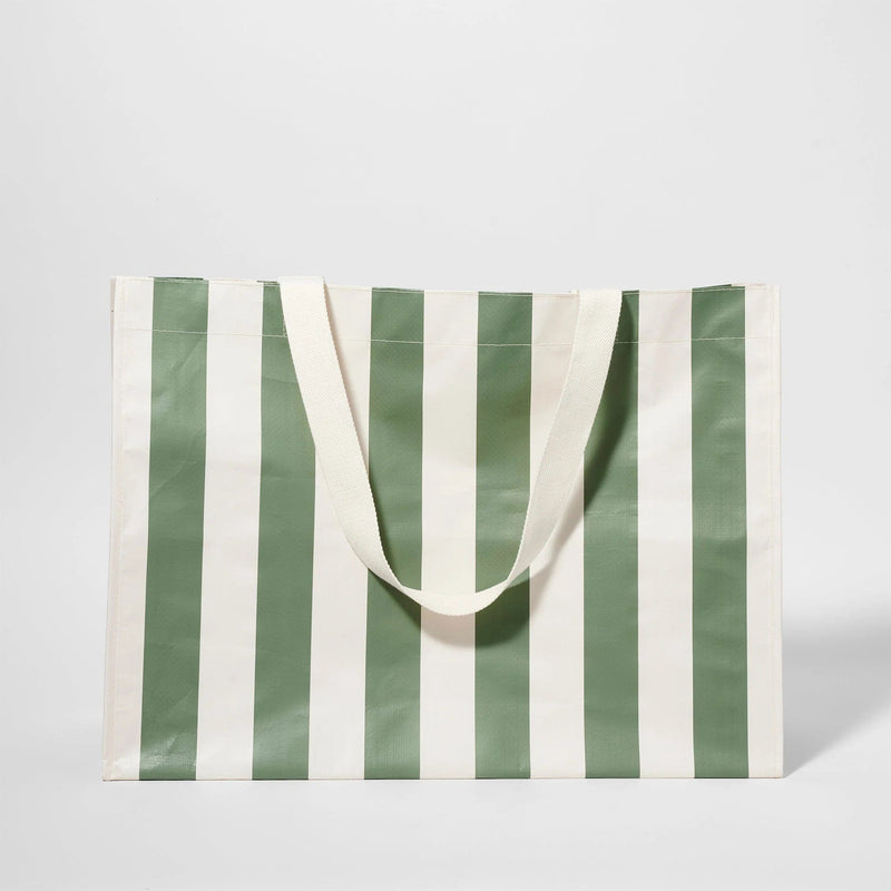 Sunnylife Carryall Beach Bag - The Vacay Olive Stripe Sunnylife Carryall Beach Bag - The Vacay Olive Stripe