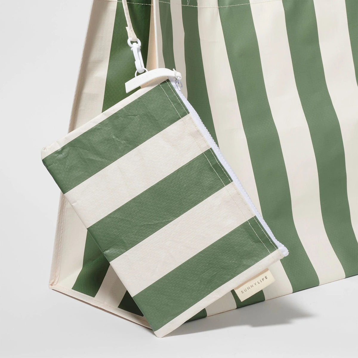 Sunnylife Carryall Beach Bag - The Vacay Olive Stripe Sunnylife Carryall Beach Bag - The Vacay Olive Stripe