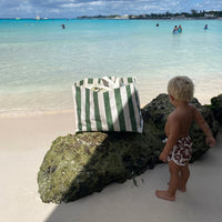 Sunnylife Carryall Beach Bag - The Vacay Olive Stripe Sunnylife Carryall Beach Bag - The Vacay Olive Stripe