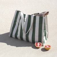 Sunnylife S41BBOLI-1 Olive Carryall Beach Bag - The Vacay Olive Stripe Sunnylife Carryall Beach Bag - The Vacay Olive Stripe