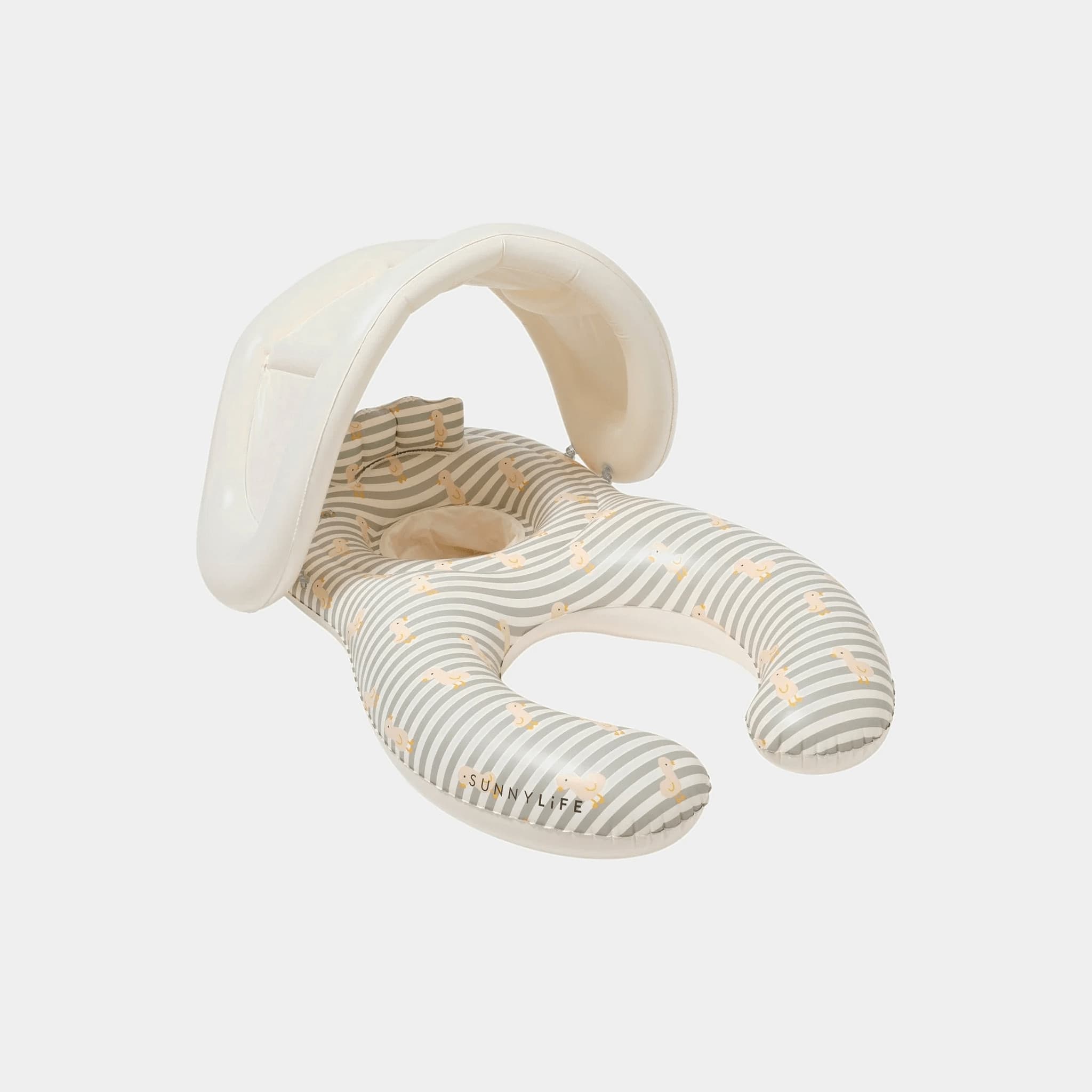 Sunnylife Float Together Baby Seat Dex The Duck - Sage Stripe S51FBSDS Float Together Baby Seat Dex The Duck - Sage Stripe Splash Swimwear Accessories 9339296072158