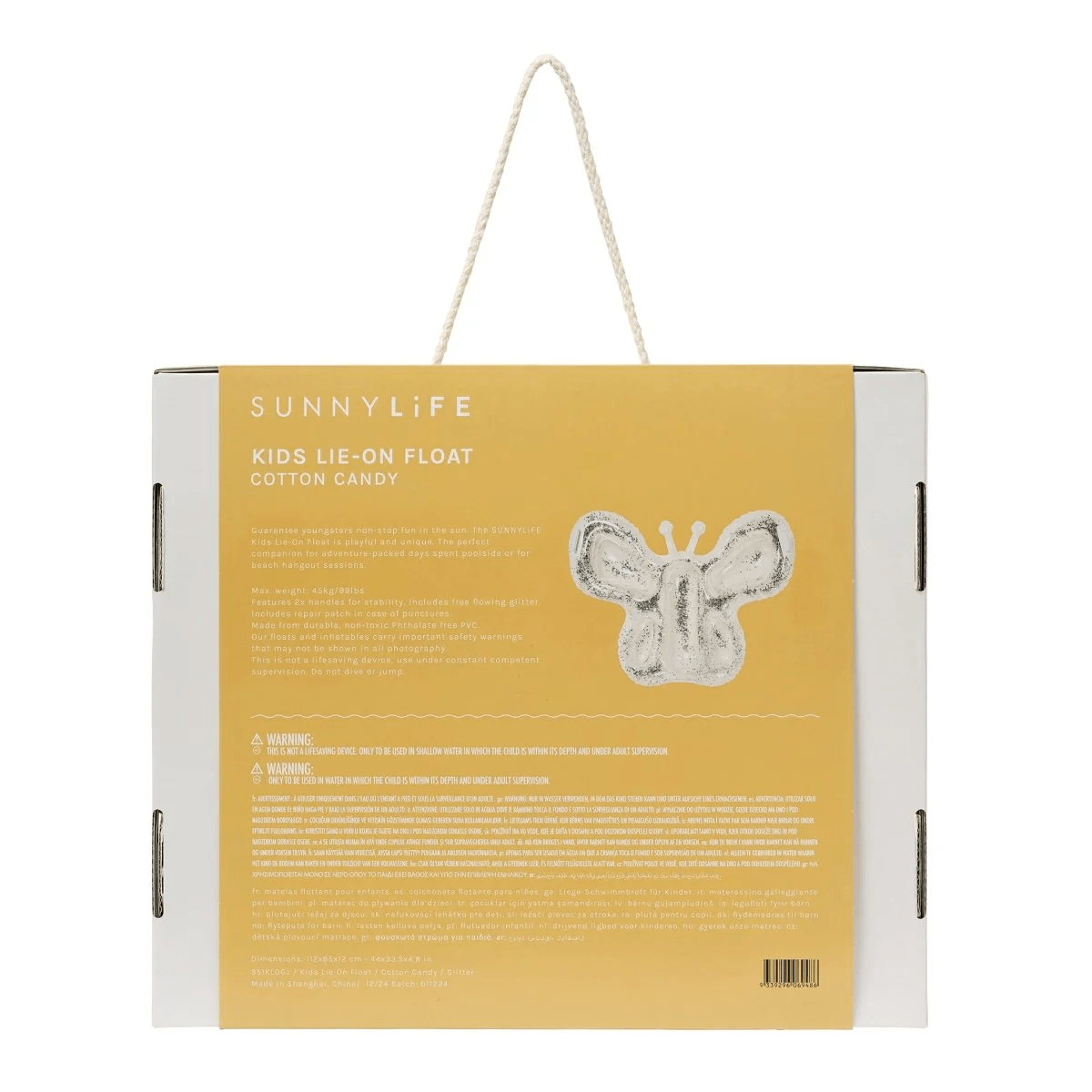 Sunnylife Kids Lie On Float - Cotton Candy Glitter S51KLOGL Kids Lie On Float - Cotton Candy Glitter Splash Swimwear