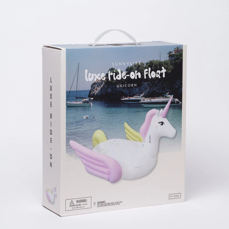 Sunnylife Luxe Ride-On Float Unicorn - Pastel S3LRIDGU Splash Swimwear 9339296062753