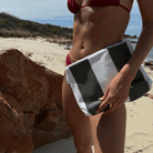 Sunnylife Terry Beach Pouch The Vacay - Olive Stripe S51TBPVA Terry Beach Pouch The Vacay - Olive Stripe Splash Swimwear