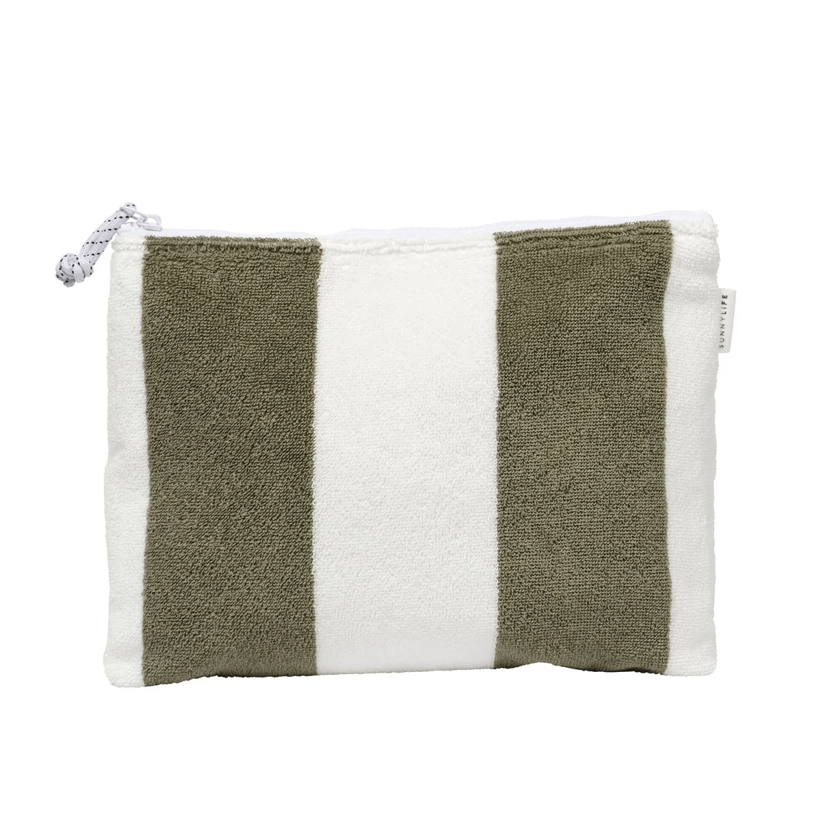 Sunnylife Terry Beach Pouch The Vacay - Olive Stripe S51TBPVA Terry Beach Pouch The Vacay - Olive Stripe Splash Swimwear