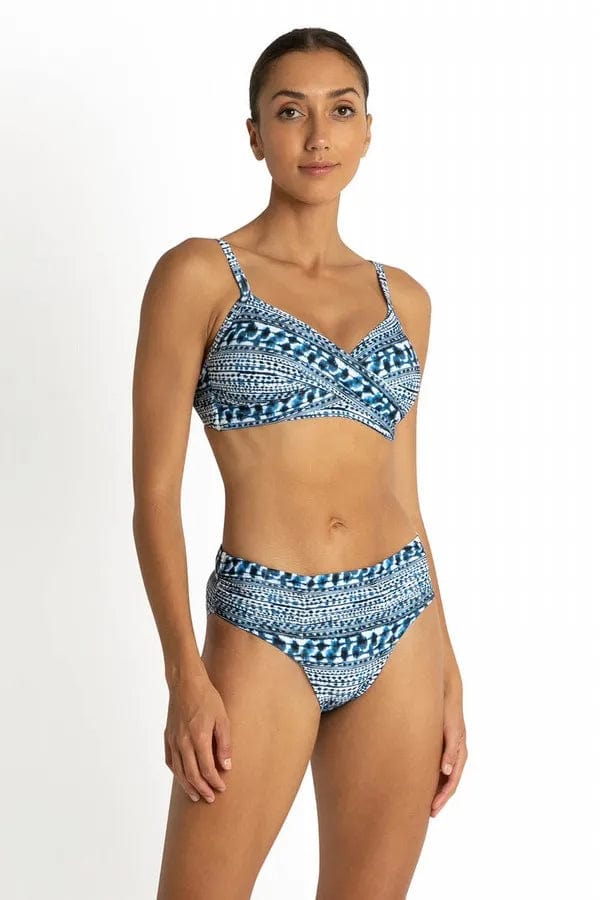 Sunseeker Byron Bay Twist Front Bralette - Ink Splash Swimwear Bikini Tops