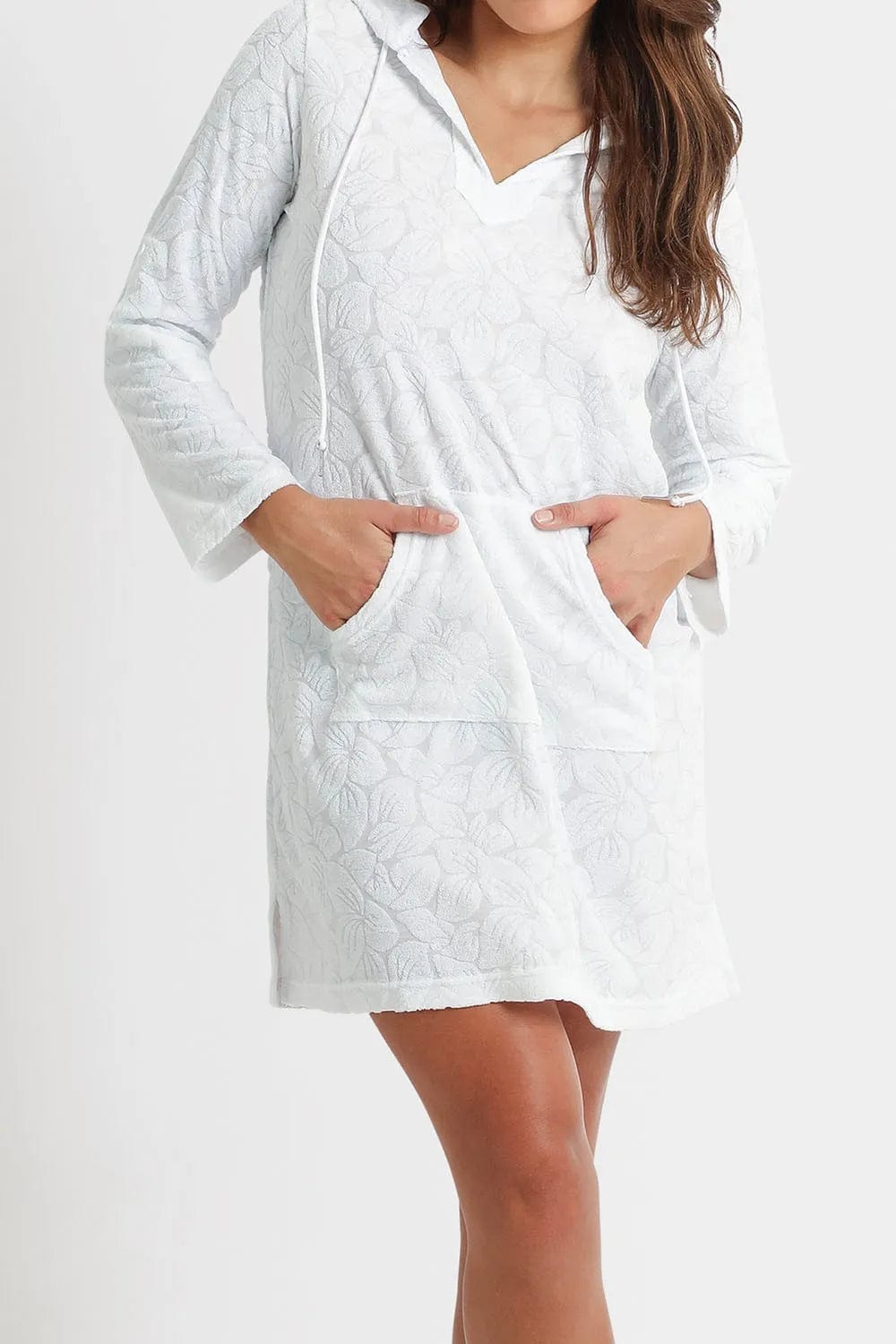 Sunseeker Daisy Hooded Tunic - White Sunseeker Daisy Hooded Tunic - White Splash Swimwear