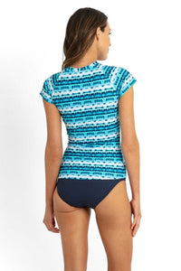 Sunseeker Jasmine Short Sleeve Rash Vest - Blue Sunseeker Jasmine Swim Boardshort - Blue Splash Swimwear