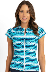 Sunseeker Jasmine Short Sleeve Rash Vest - Blue Sunseeker Jasmine Swim Boardshort - Blue Splash Swimwear