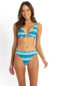 Jasmine Tie Front Bra - Blue - Sunseeker - Splash Swimwear  - Bikini Tops, Feb24, Sunseeker, Womens, womens swim - Splash Swimwear 