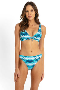 Jasmine Tie Front Bra - Blue - Sunseeker - Splash Swimwear  - Bikini Tops, Feb24, Sunseeker, Womens, womens swim - Splash Swimwear 