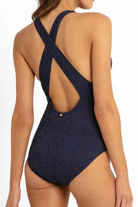 Sunseeker Lavia Cross Back One Piece - Ink Sunseeker Lavia Cross Back One Piece - Ink Splash Swimwear One Pieces